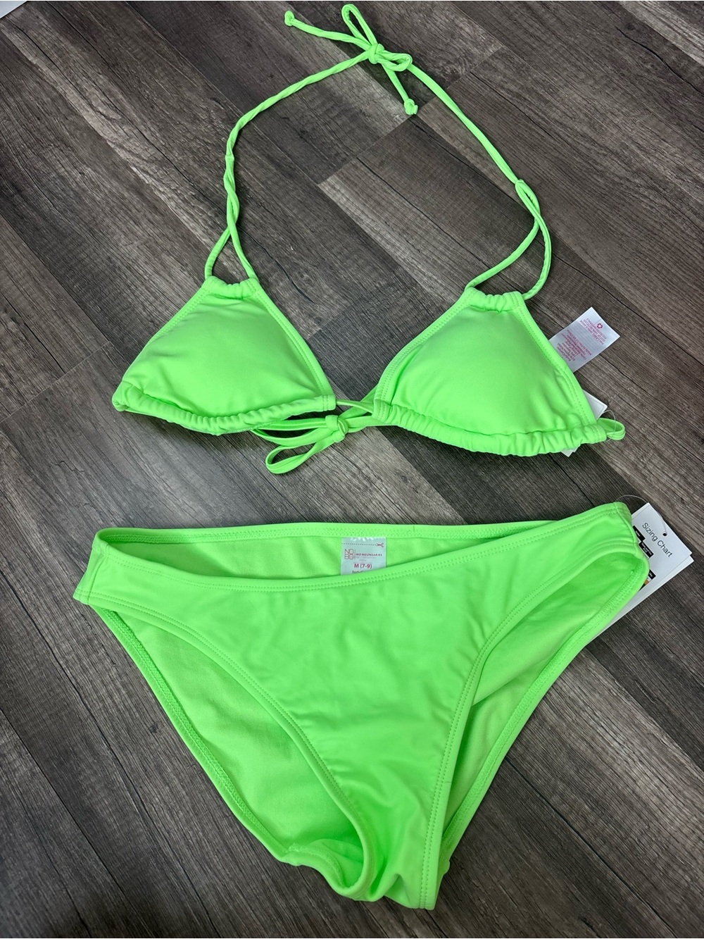 Neon Lime Triangle Bikini Set - Women's Swim